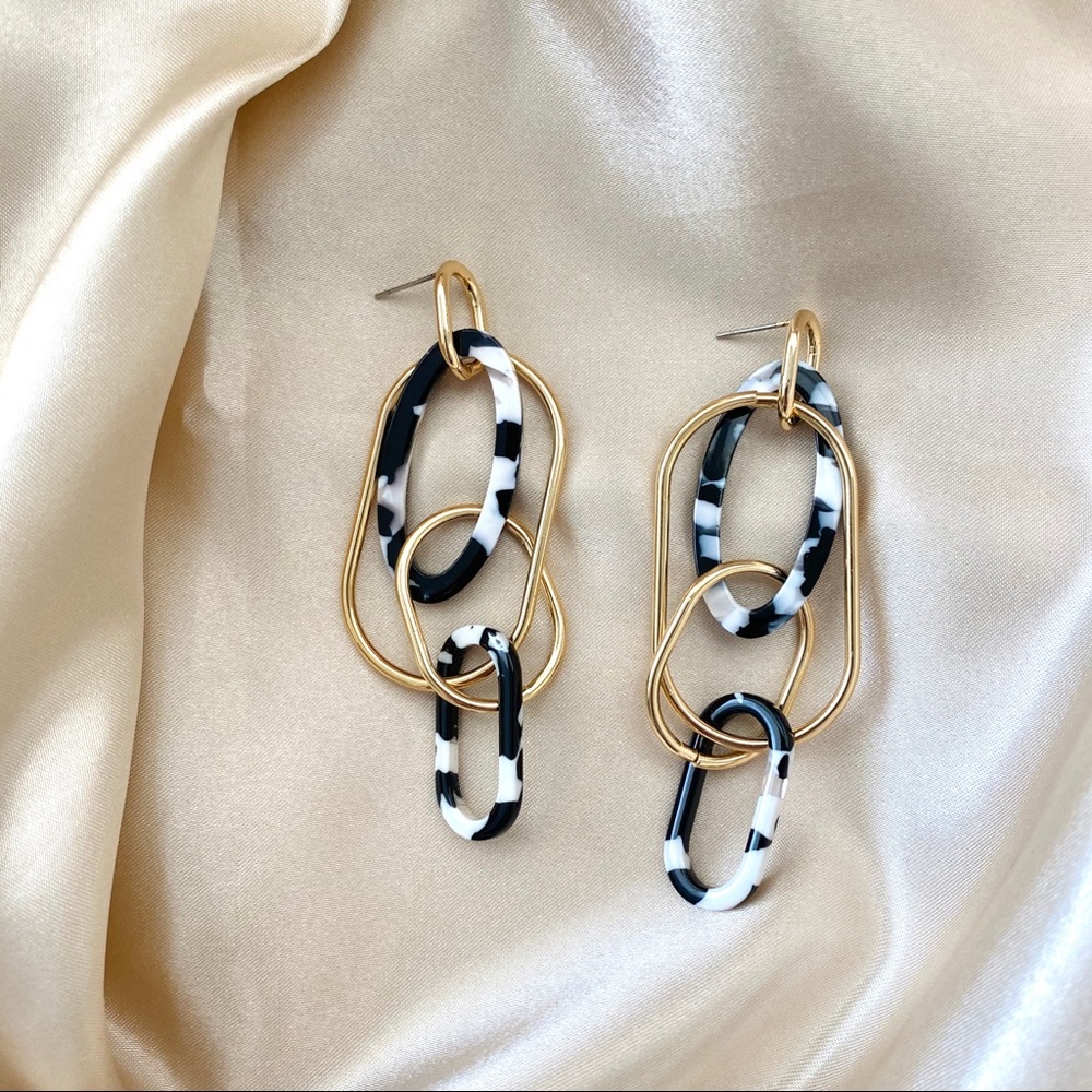 Acrylic Chic Modern Art Drop Earrings - Picture 2 of 8